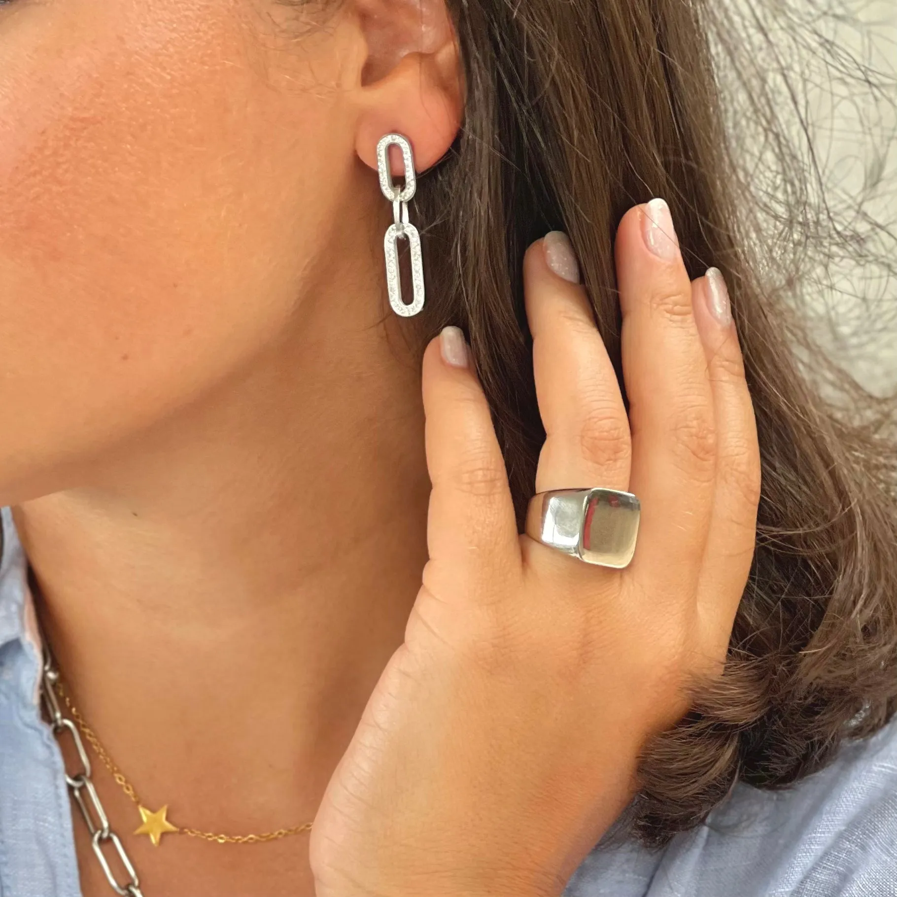 Disc Silver Ring