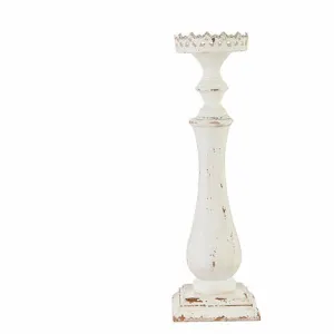 Distressed Finish Candle Holder