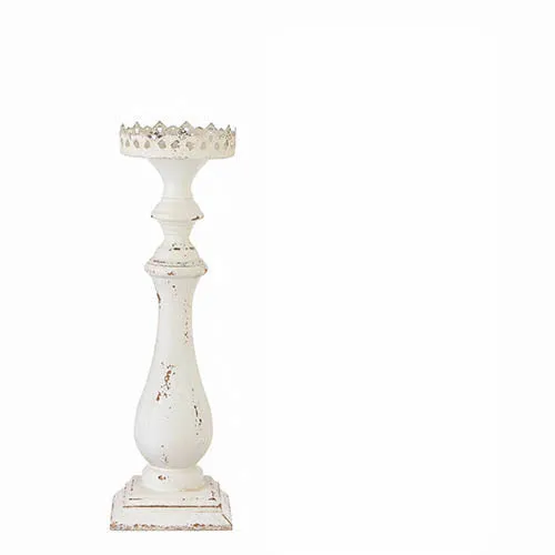 Distressed Finish Candle Holder