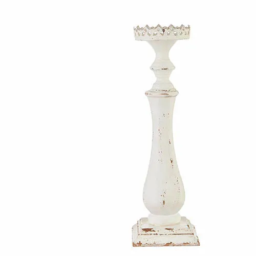 Distressed Finish Candle Holder
