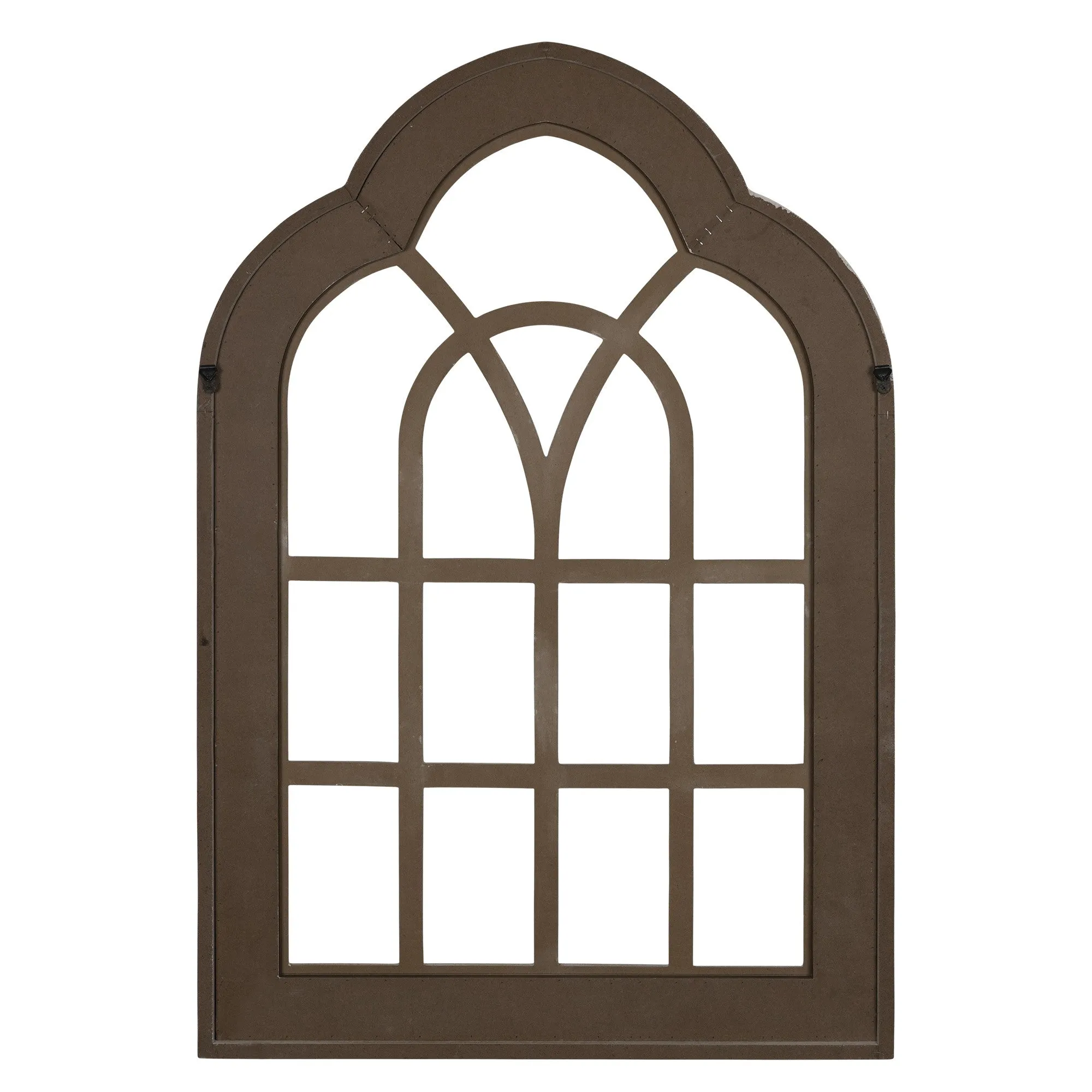 Distressed White and Gold Cathedral WindowWall Decor