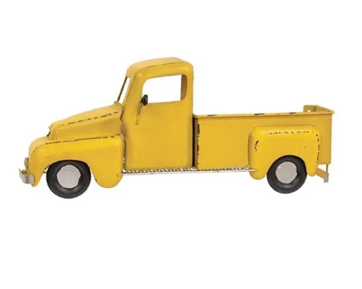 Distressed yellow country wall truck decor
