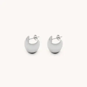 Dome Earrings, Silver
