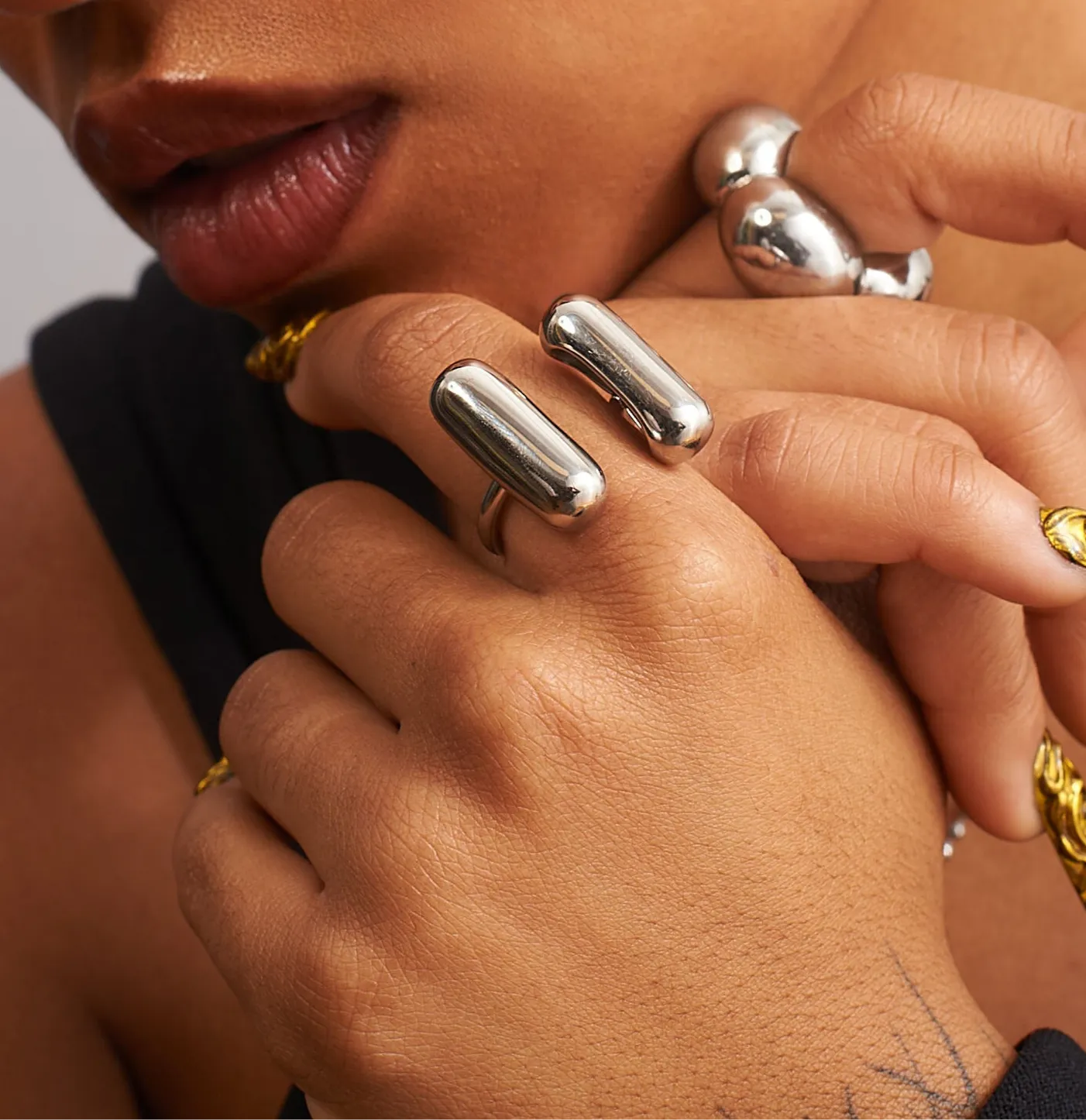 Double Pill Stainless Steel Ring