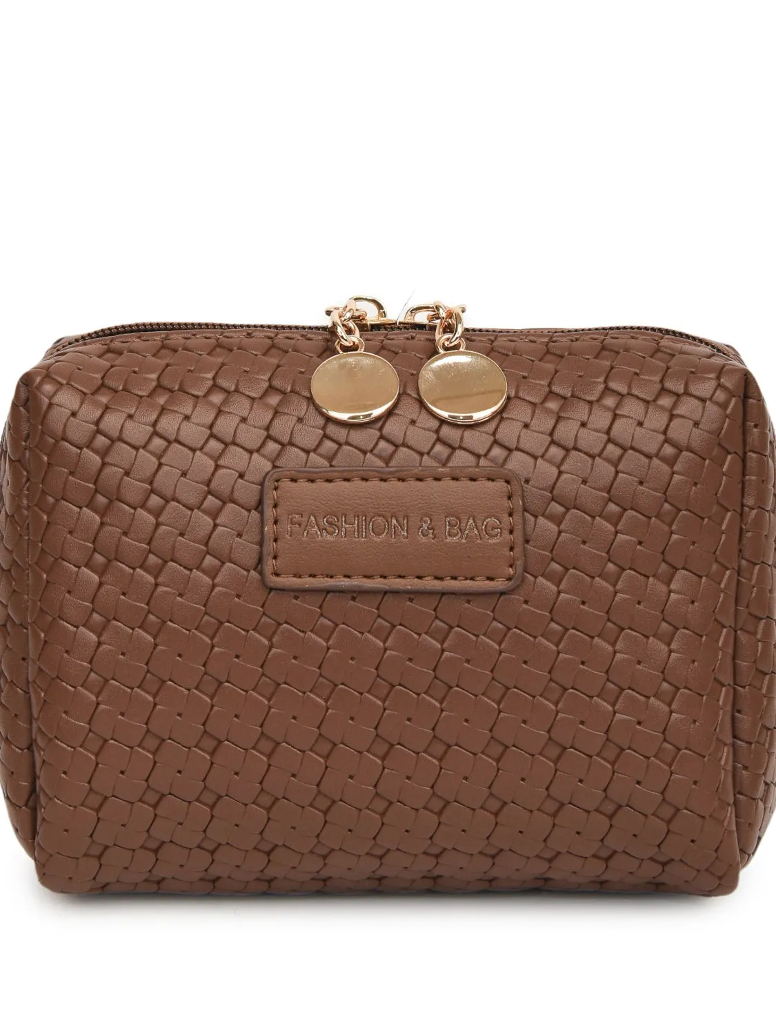 Elegant PU woven leather clutch