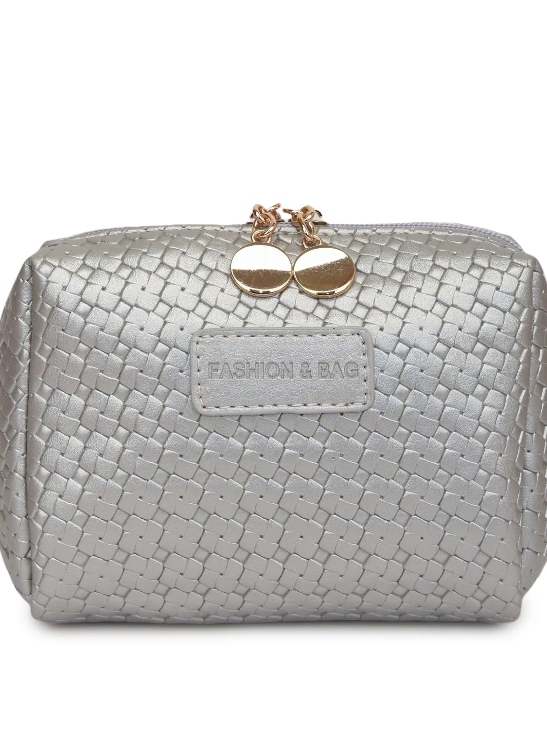 Elegant PU woven leather clutch