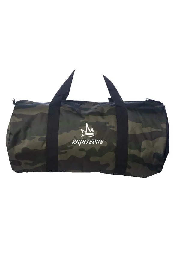 EMBROIDERED OG LOGO CAMO DUFFEL BAG