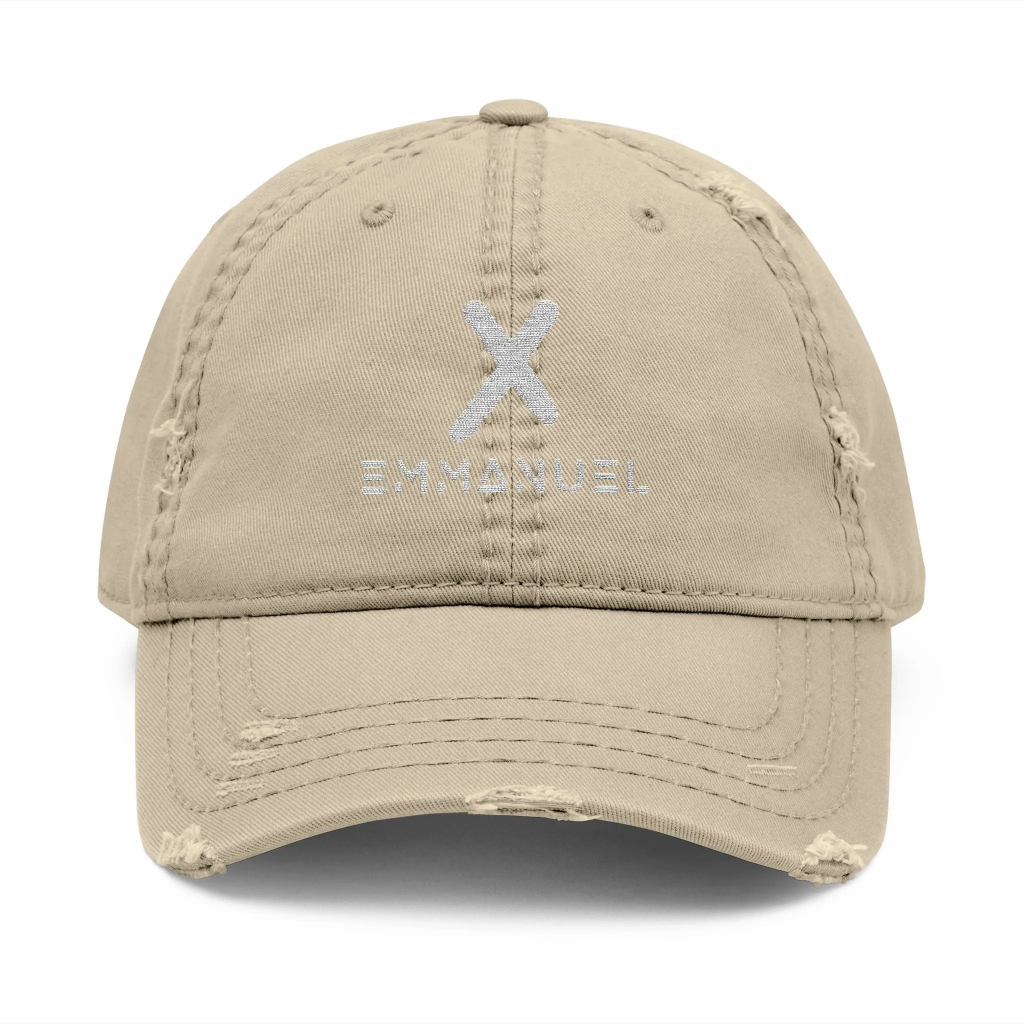Emmanuel Distressed Dad Hat - Casual Embroidered Cap for Everyday Wear
