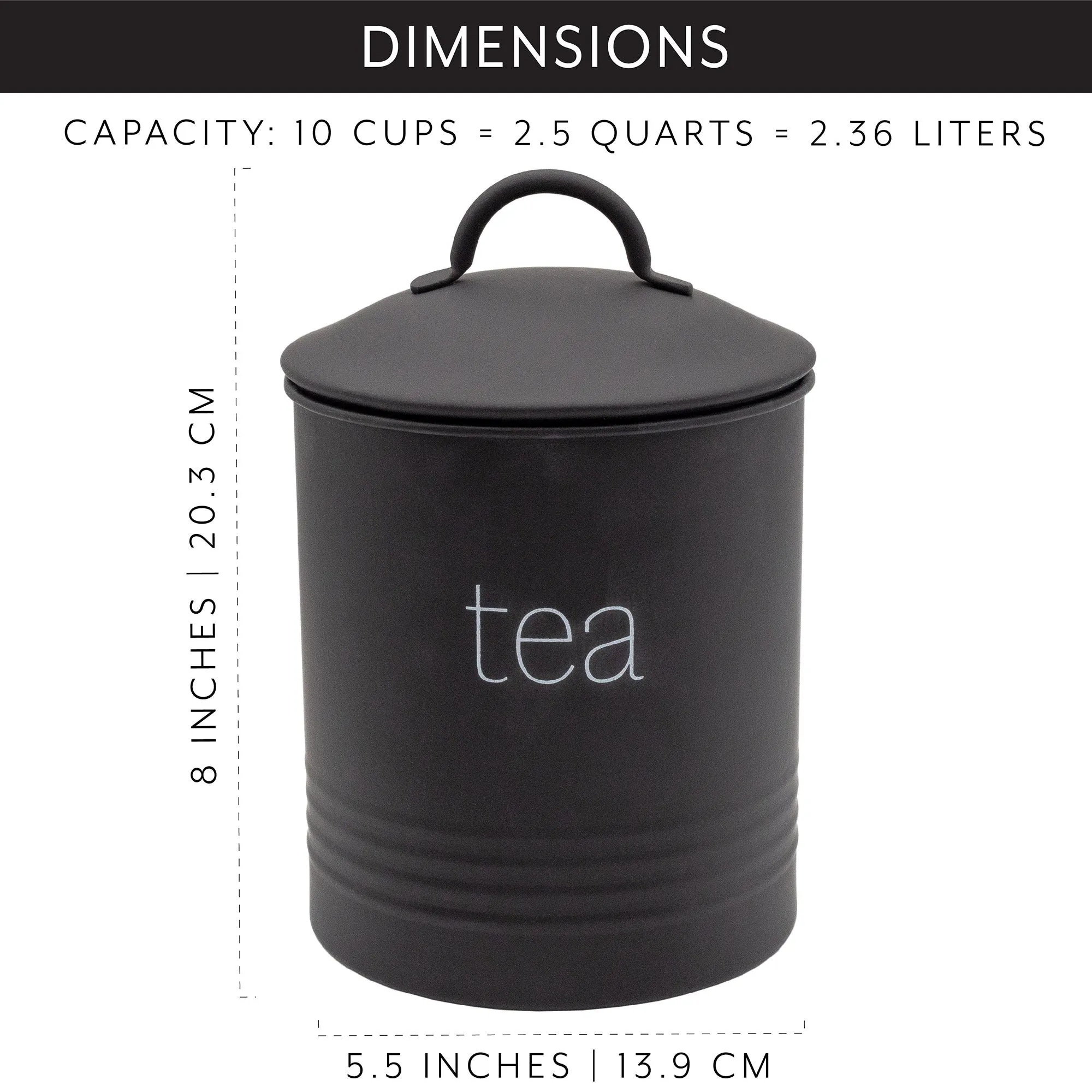 Enamelware Black Tea Canister (Case of 12)