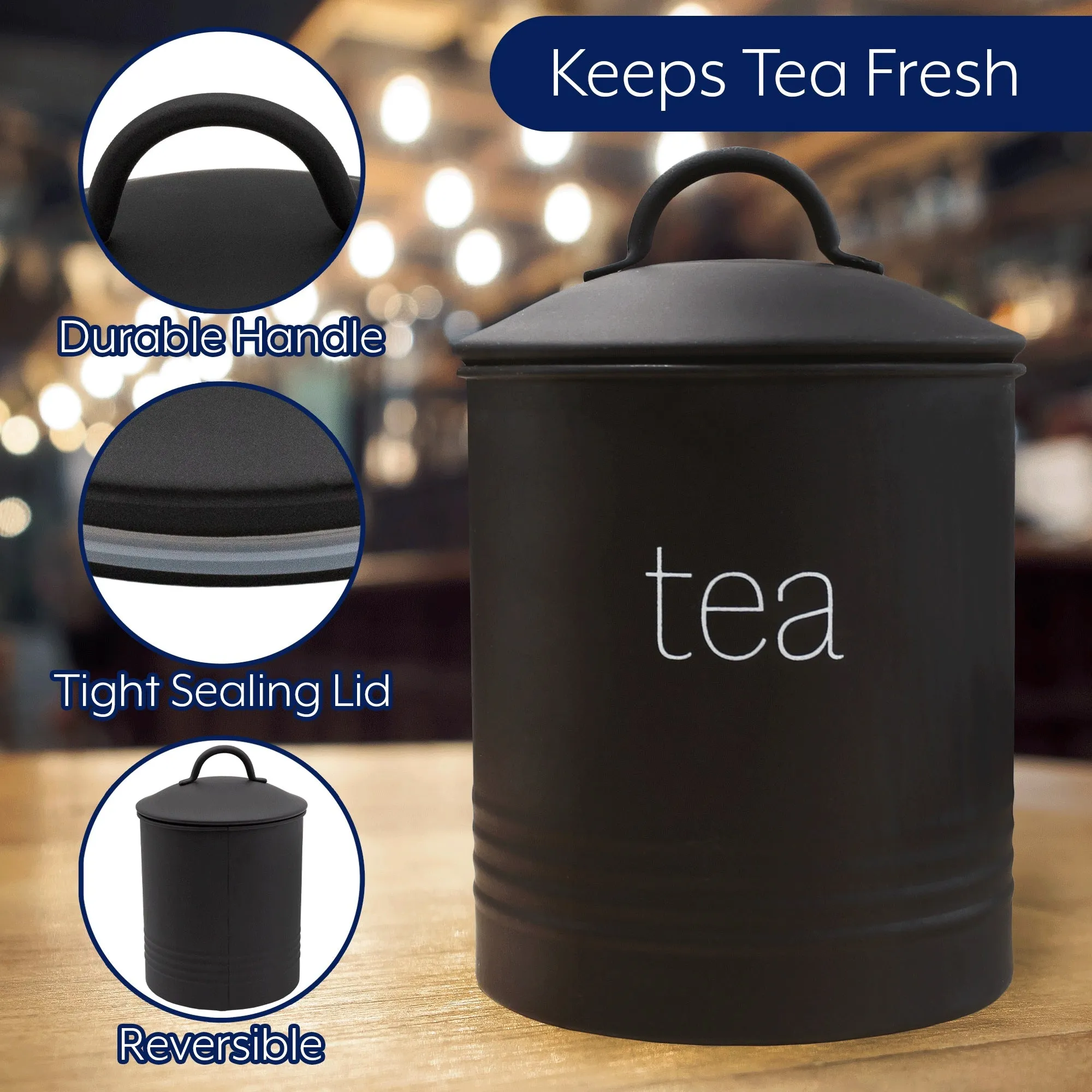 Enamelware Black Tea Canister (Case of 12)