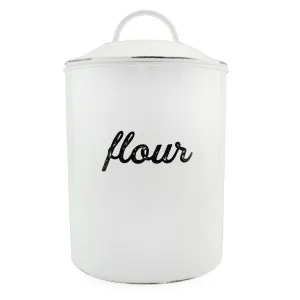 Enamelware White Flour Canister (Case of 4)