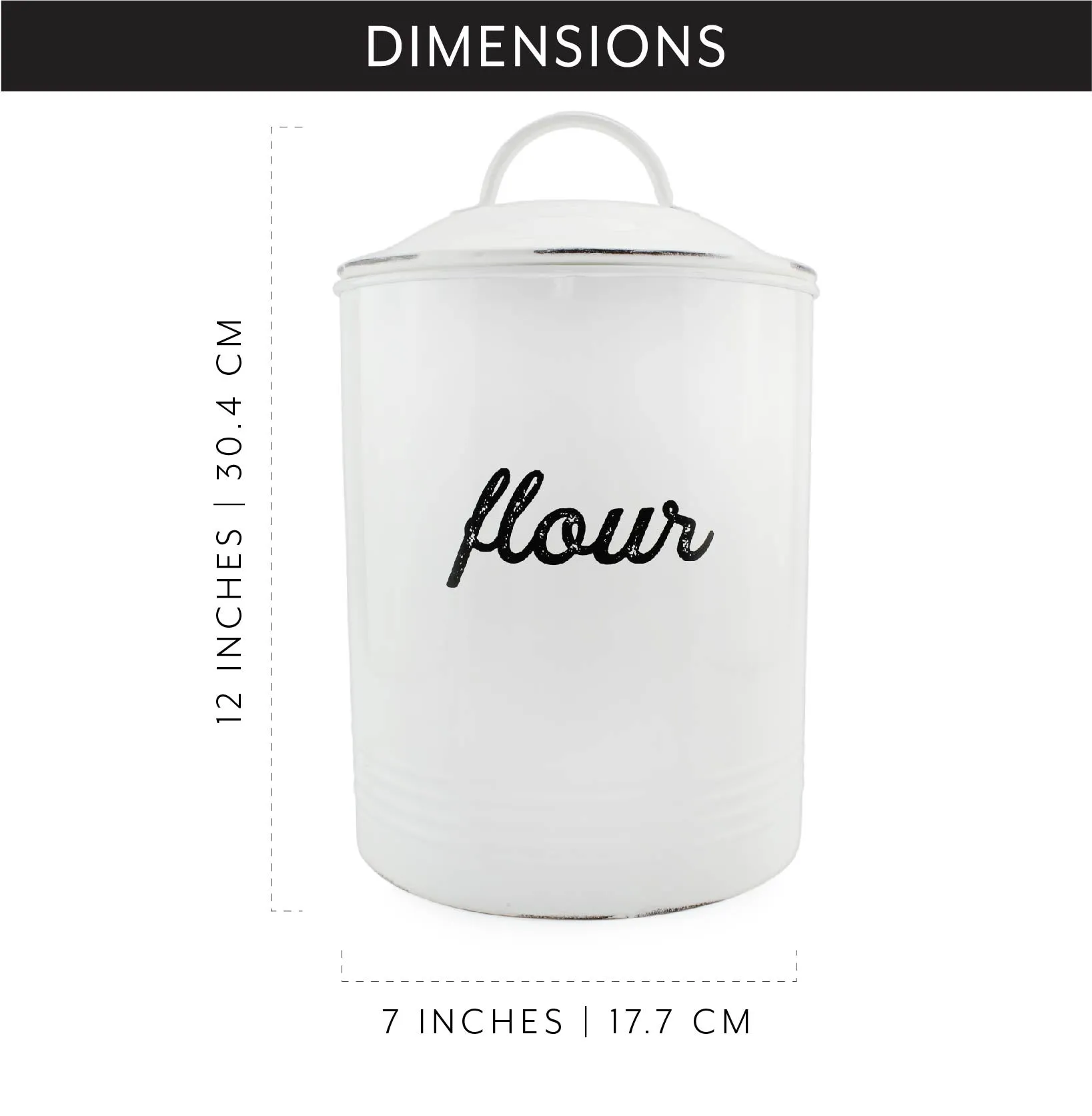 Enamelware White Flour Canister (Case of 4)