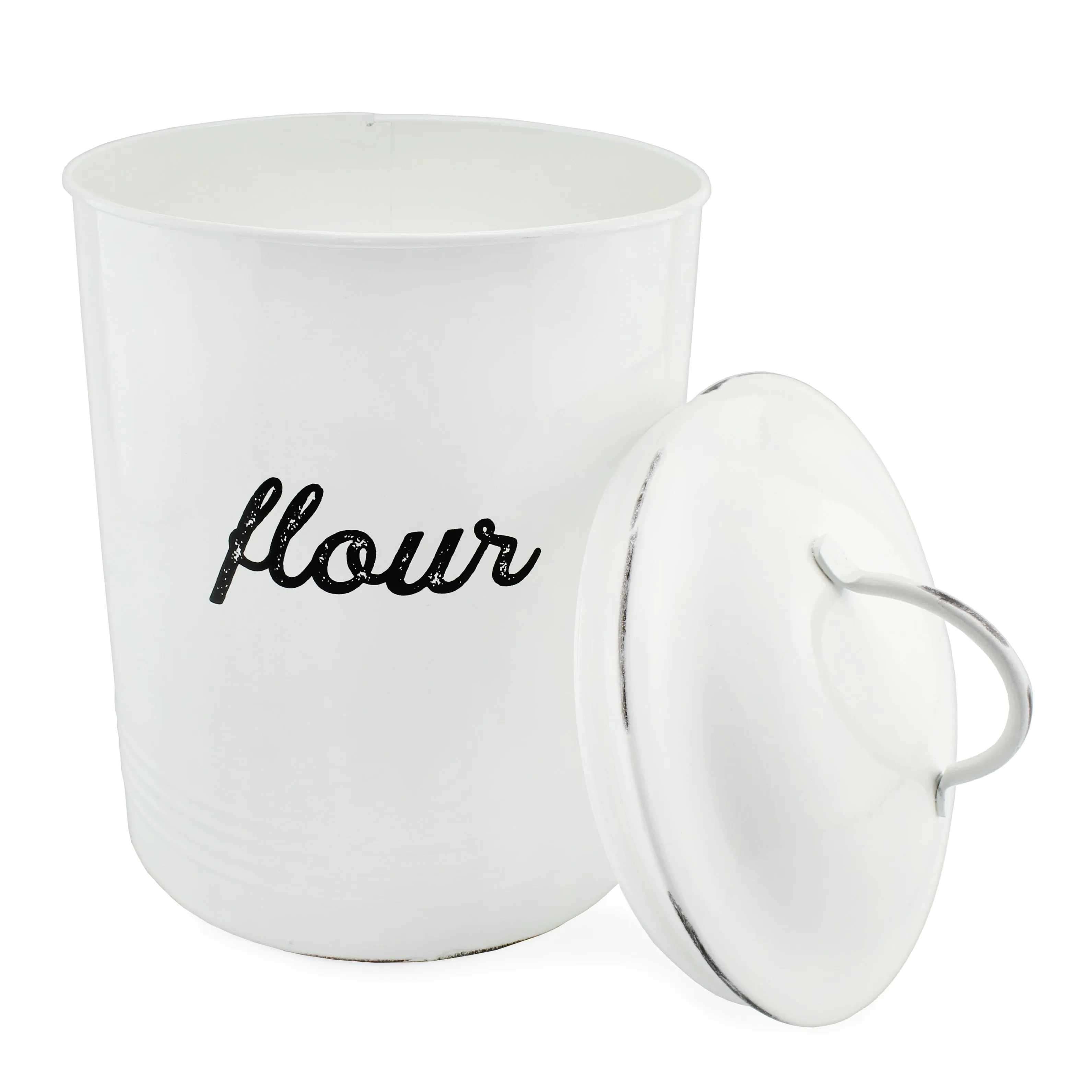 Enamelware White Flour Canister (Case of 4)