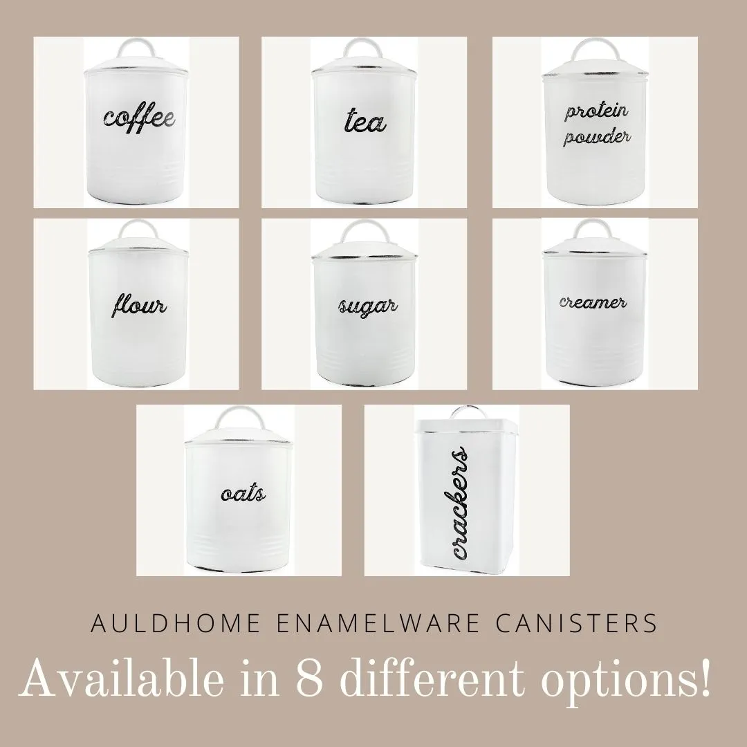 Enamelware White Flour Canister (Case of 4)