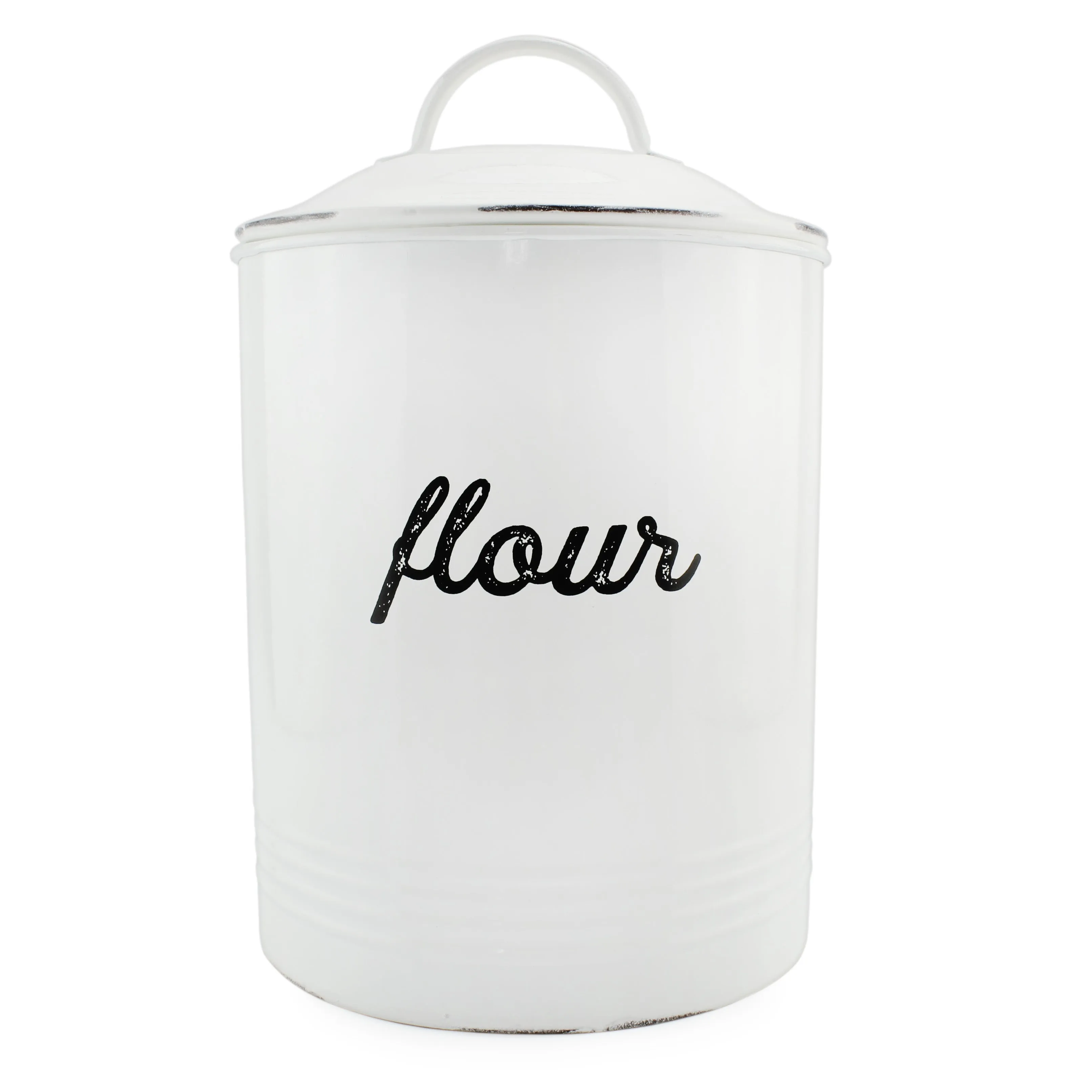 Enamelware White Flour Canister (Case of 4)