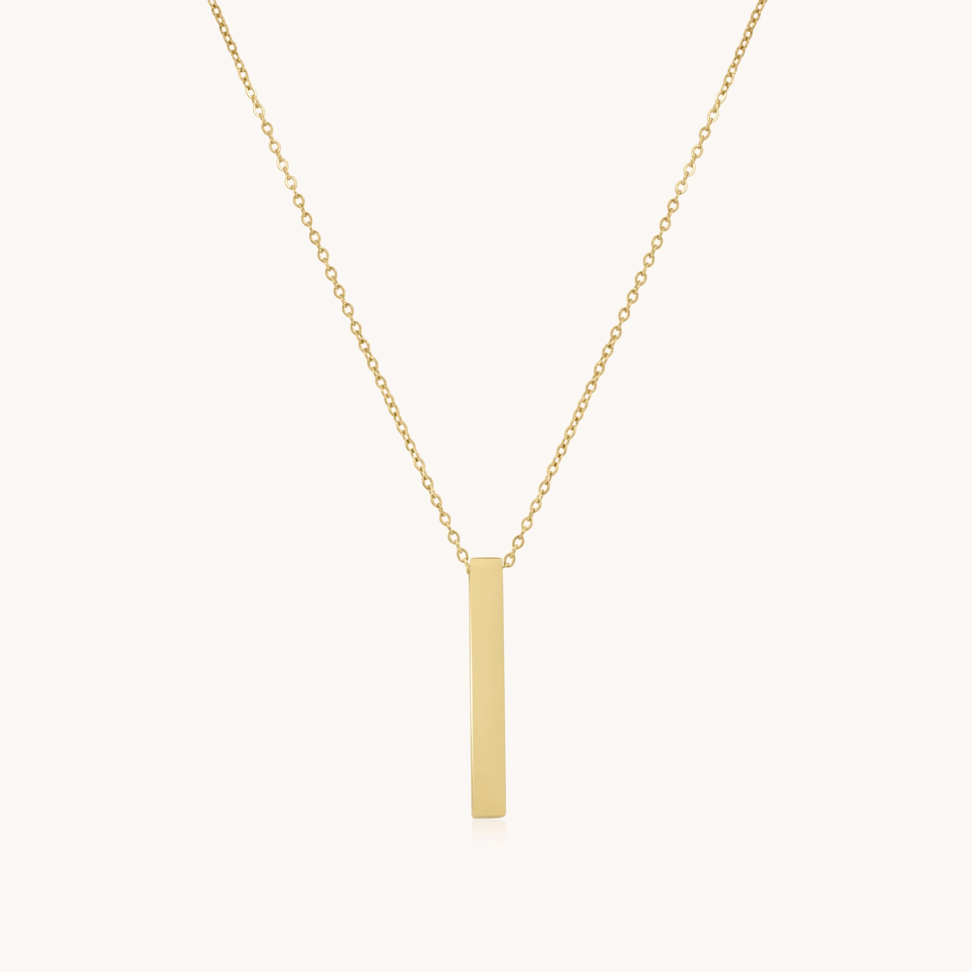 Engravable Bar Necklace, Gold