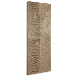 Ernest Wall Decor, Carved Sunburst Design, Wood Panel Benjara Color: Brown