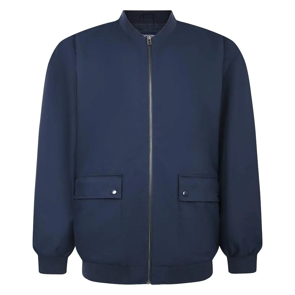 Espionage Padded Blouson Jacket For Men in Dark Navy, 2XL-8XL