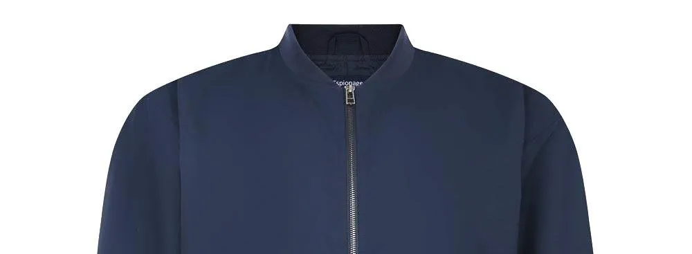 Espionage Padded Blouson Jacket For Men in Dark Navy, 2XL-8XL