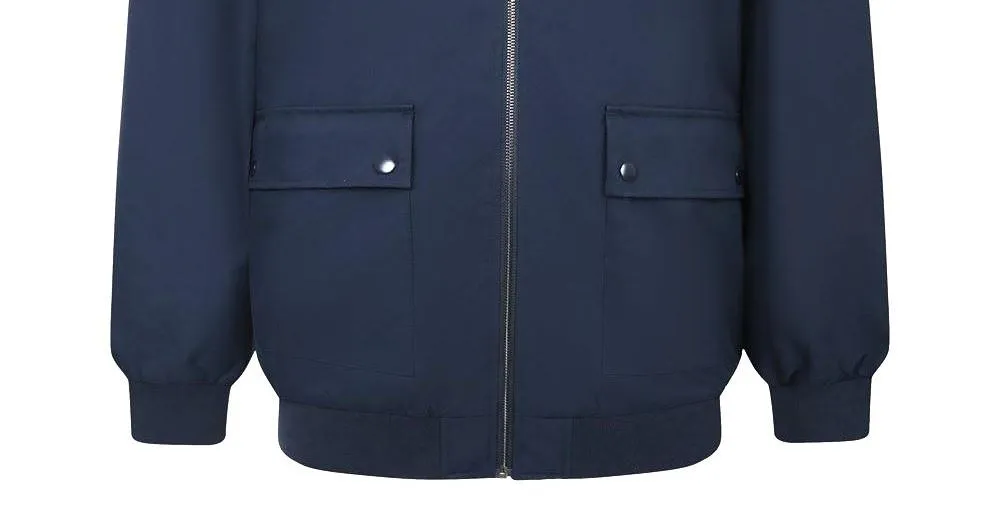 Espionage Padded Blouson Jacket For Men in Dark Navy, 2XL-8XL