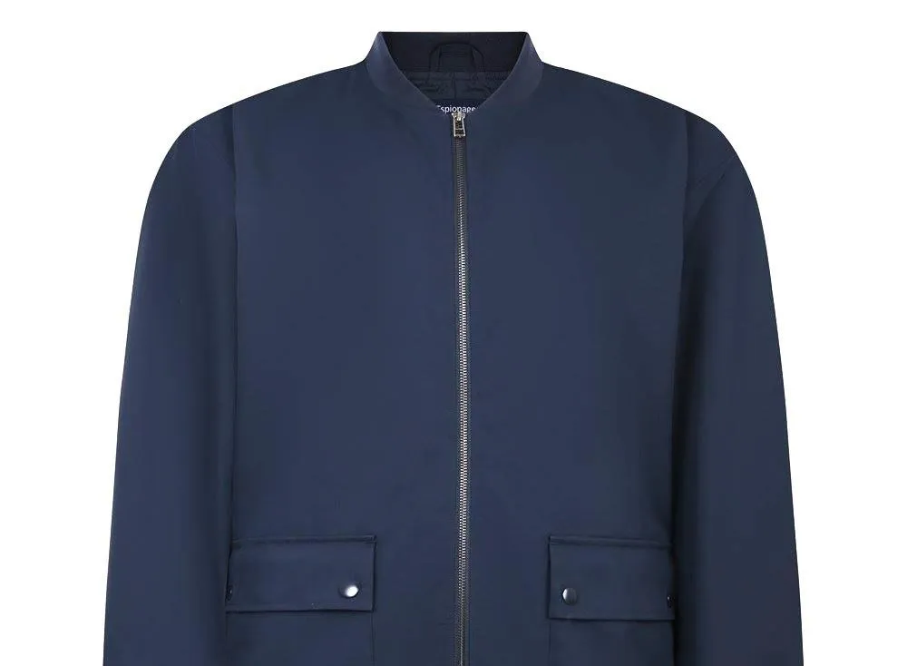 Espionage Padded Blouson Jacket For Men in Dark Navy, 2XL-8XL