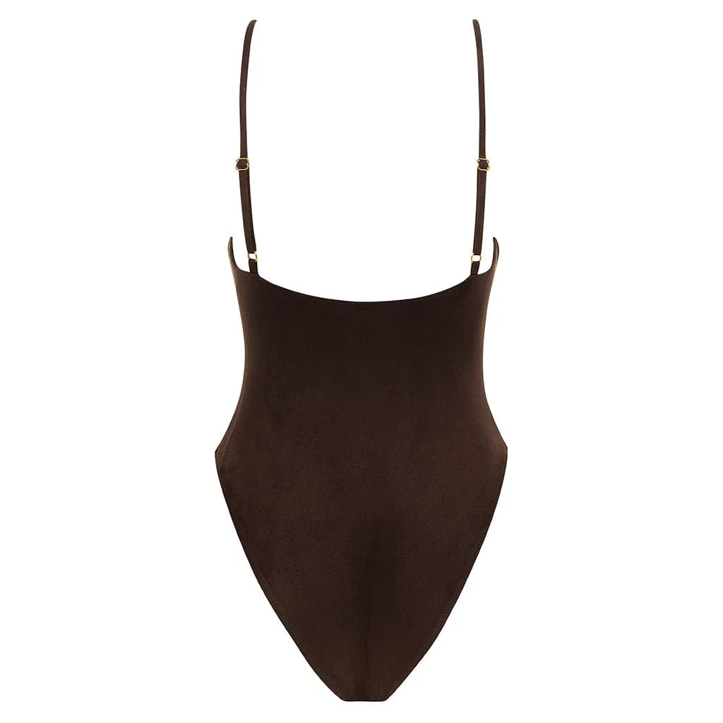 Espresso Suede Lucy One-Piece