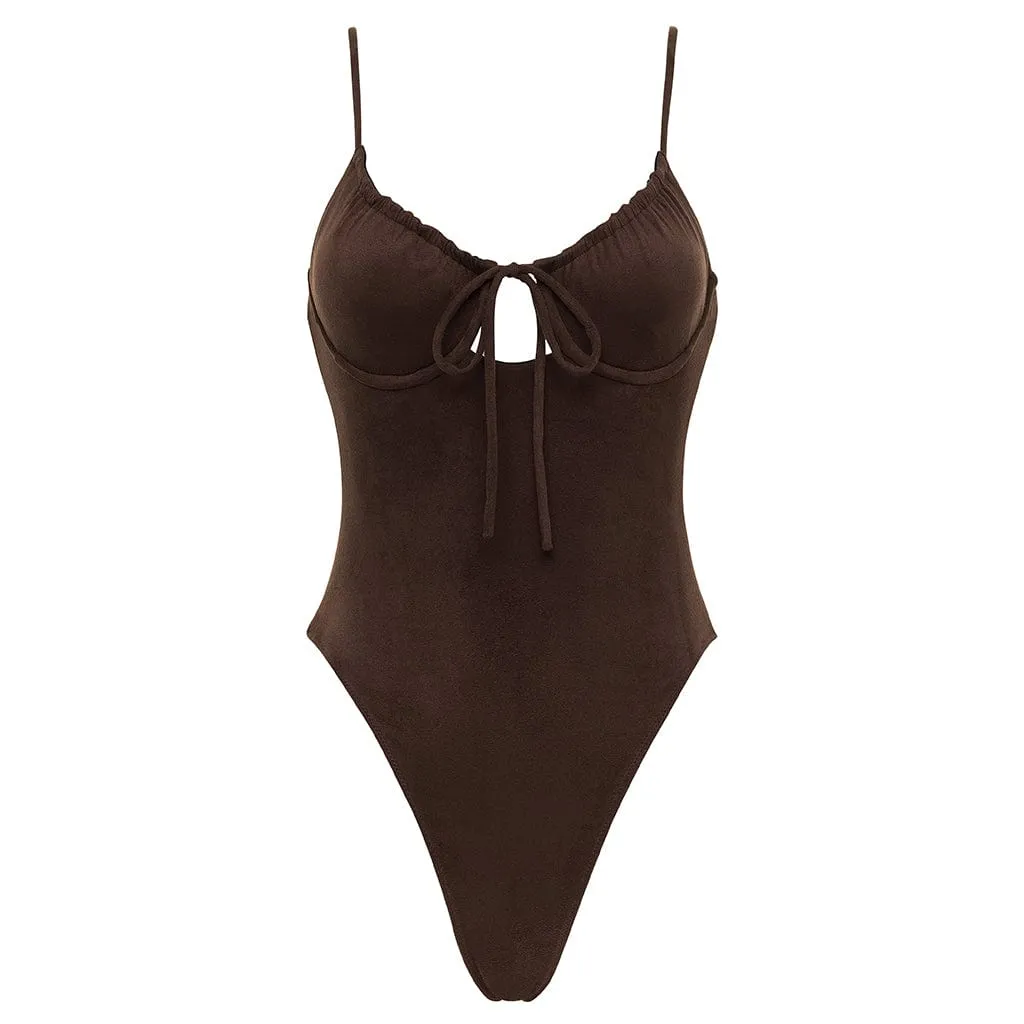 Espresso Suede Lucy One-Piece