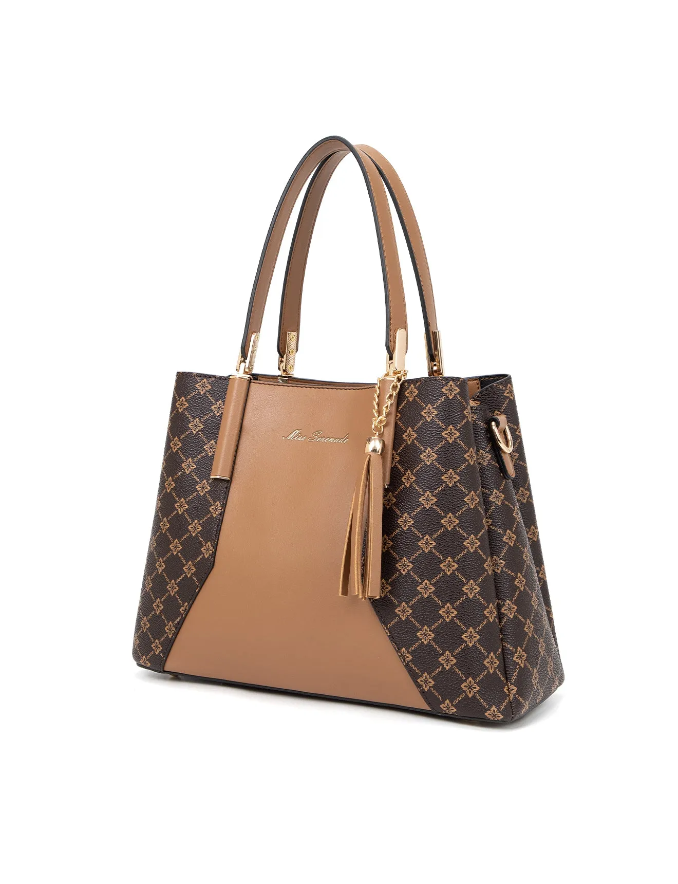 ESTELLE VEGAN TRIPLE COMPARTMENT BAG- XB-2348-TAN- NEW IN