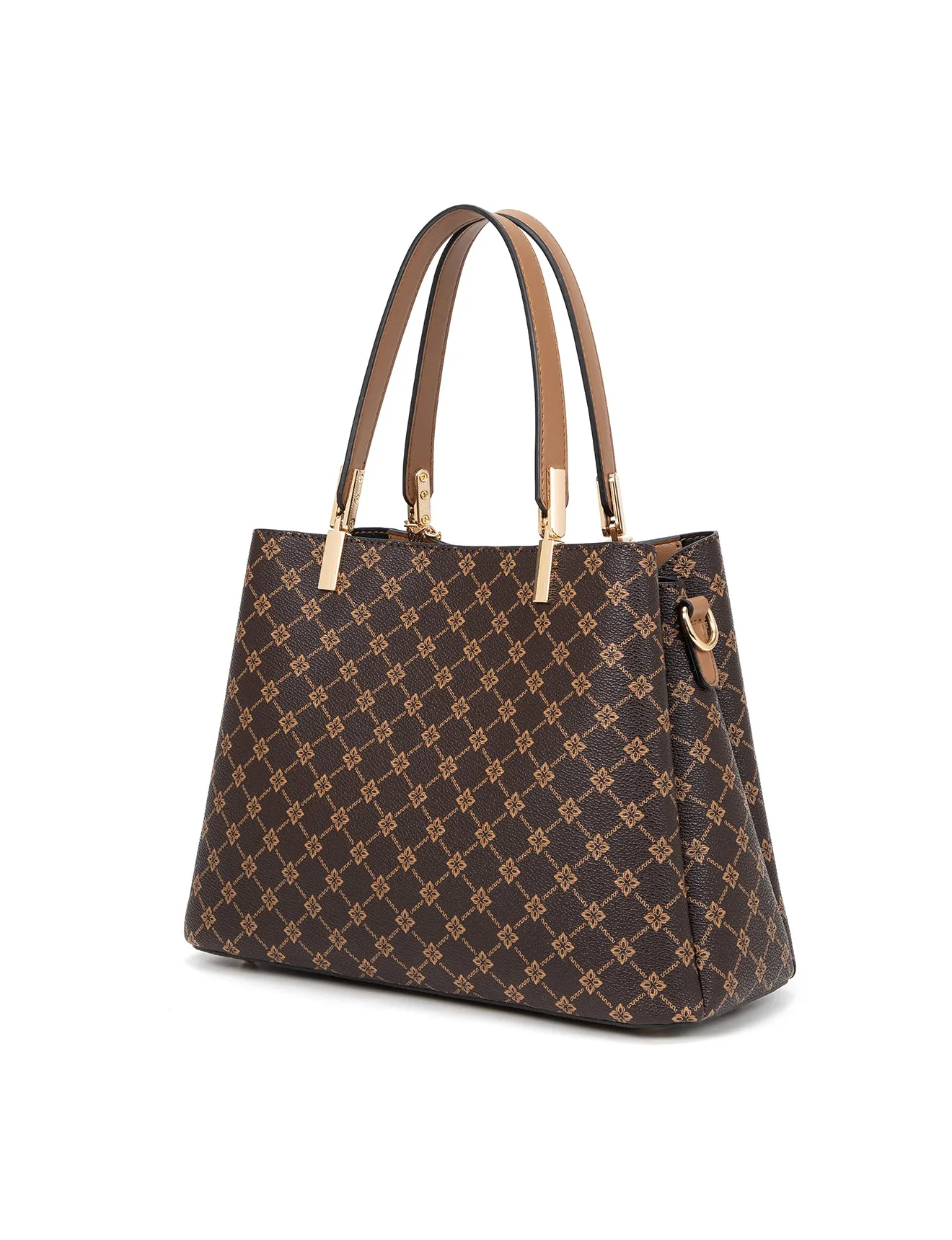 ESTELLE VEGAN TRIPLE COMPARTMENT BAG- XB-2348-TAN- NEW IN
