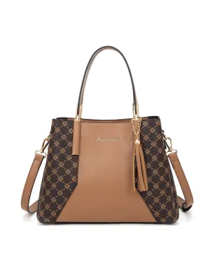 ESTELLE VEGAN TRIPLE COMPARTMENT BAG- XB-2348-TAN- NEW IN