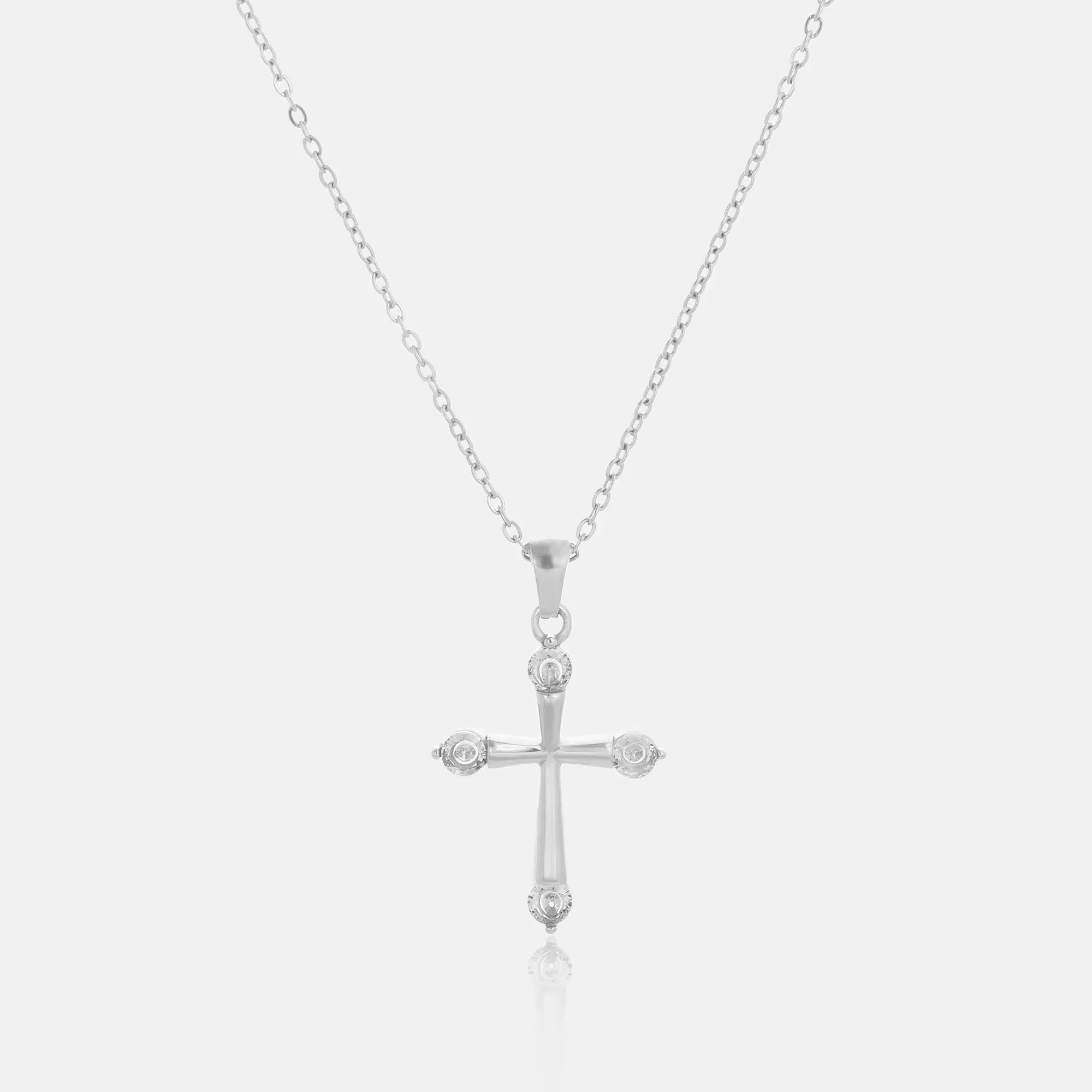 Eterna Cross Pendant Stainless Steel Necklace
