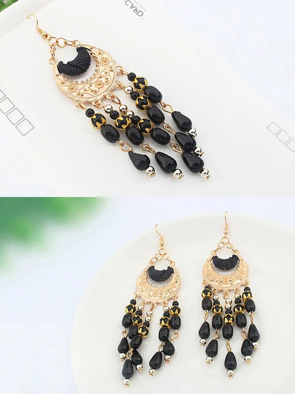 Ethnic Crescent Pattern Earrings