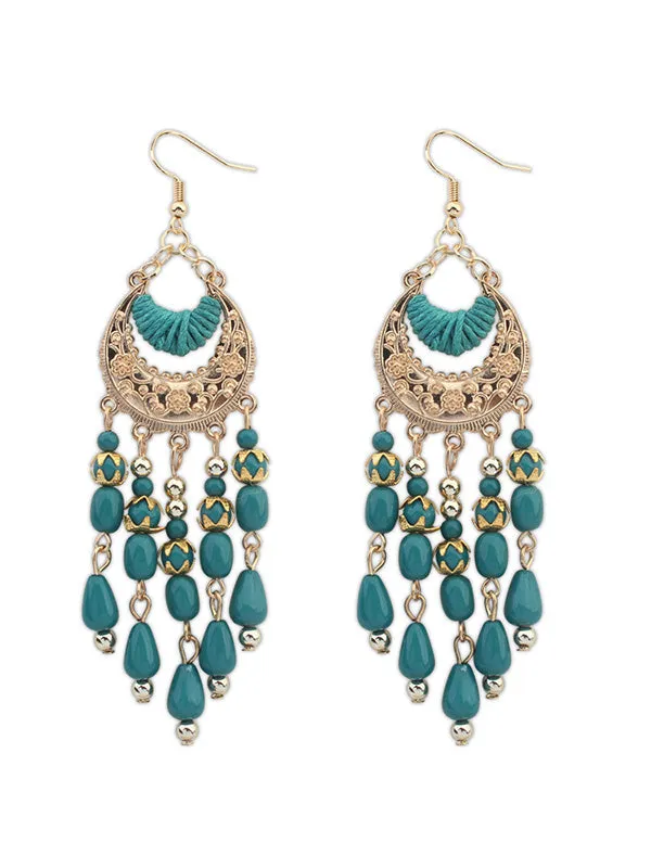 Ethnic Crescent Pattern Earrings