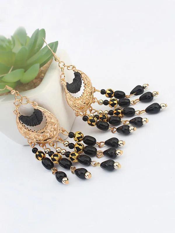 Ethnic Crescent Pattern Earrings
