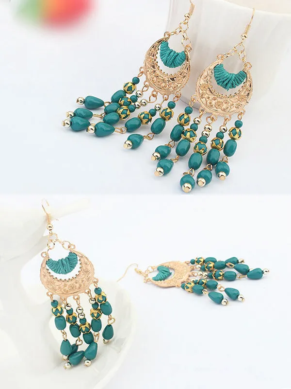 Ethnic Crescent Pattern Earrings