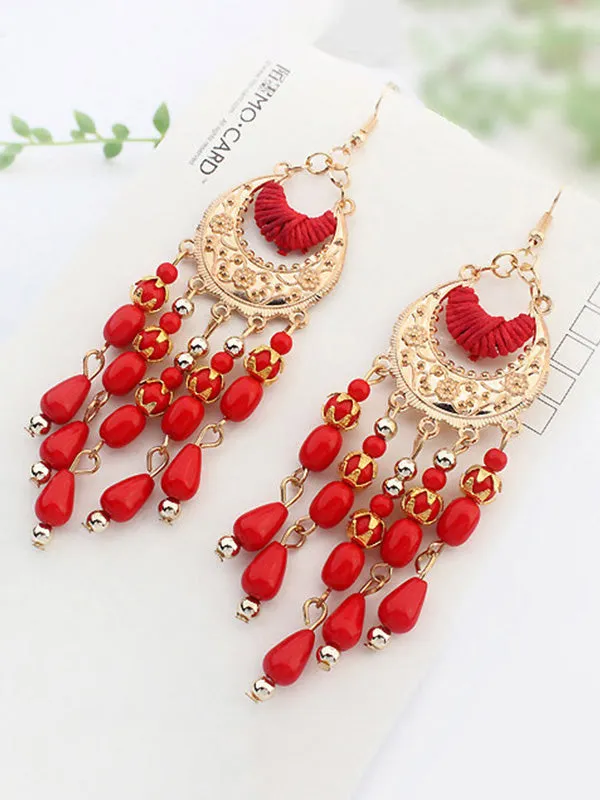 Ethnic Crescent Pattern Earrings