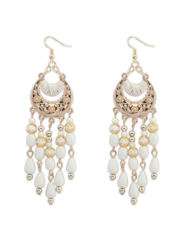 Ethnic Crescent Pattern Earrings
