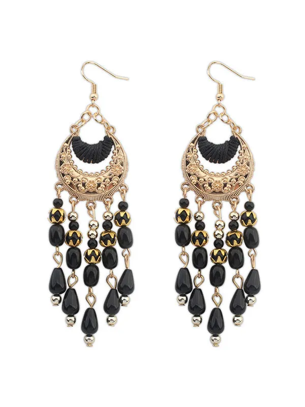 Ethnic Crescent Pattern Earrings