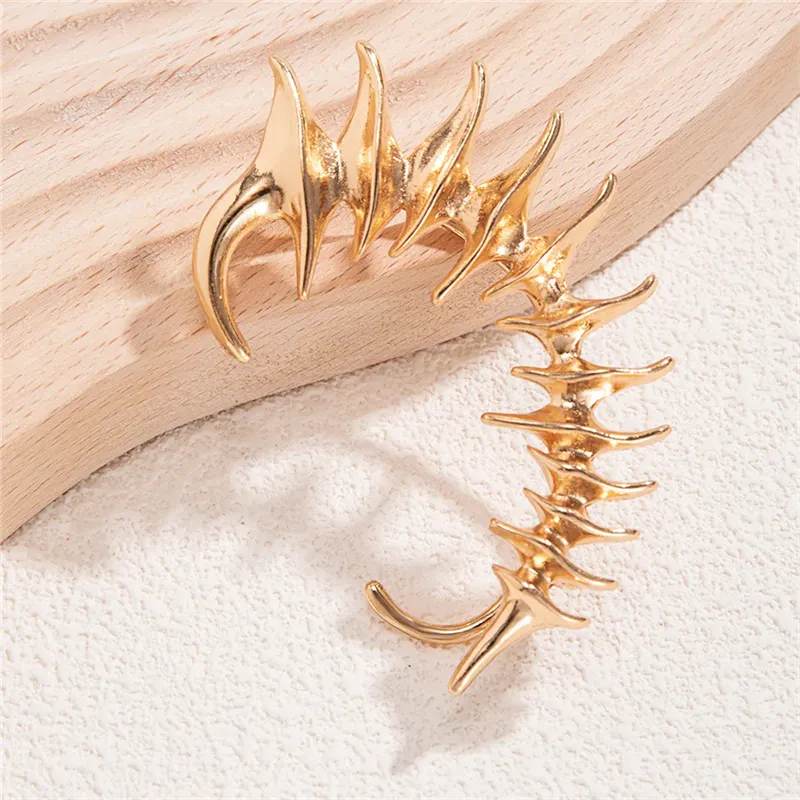 Ethnic Style Fish Bone Clip Earring for Women