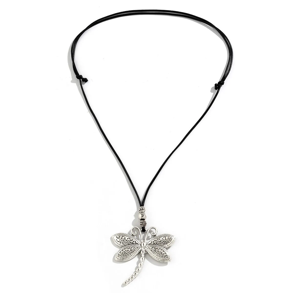 Europe and America Cross Border Ornament Beach Ethnic Style Adjustable Vintage Necklace DrawstringchokerPersonality Dragonfly Collar