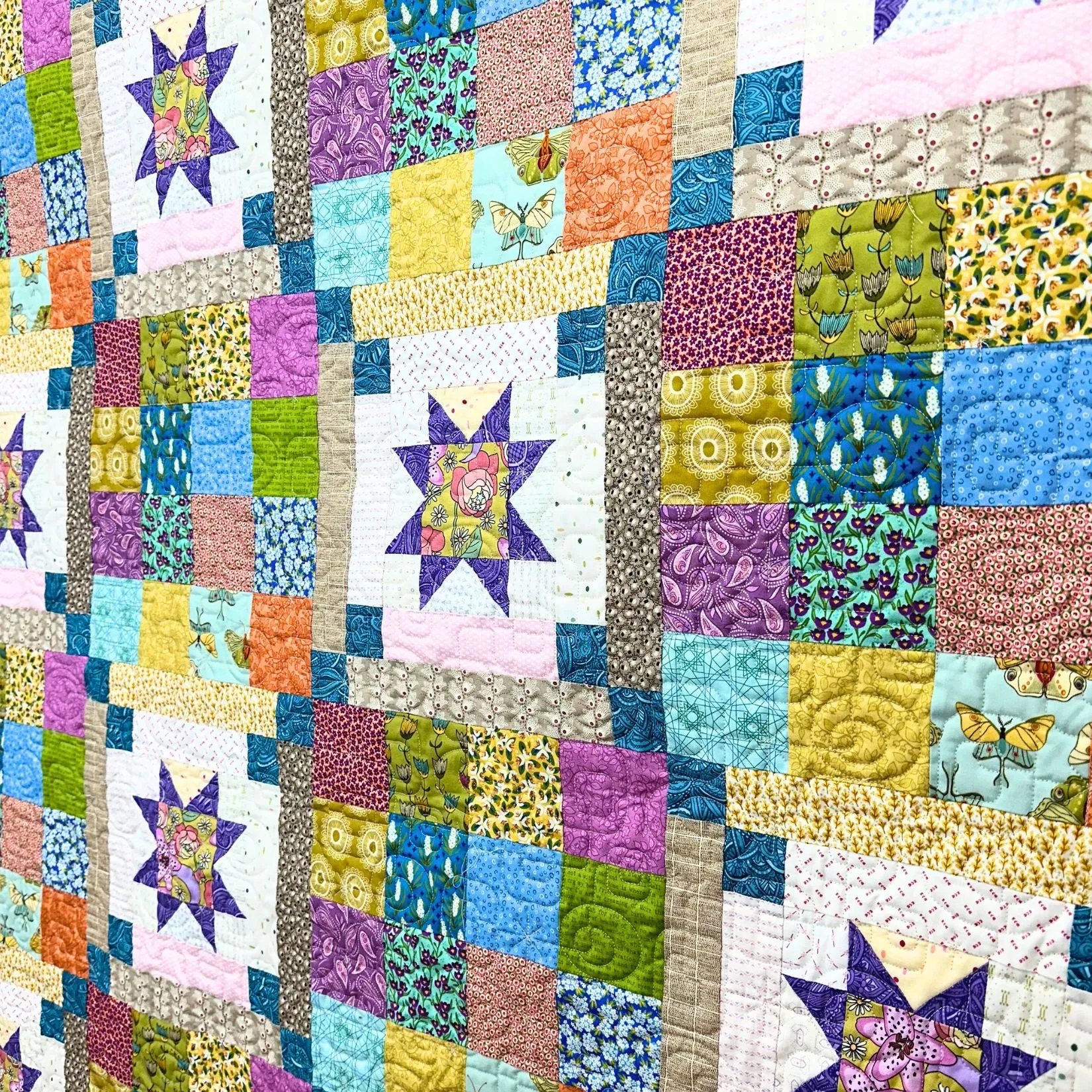 Evening Glow Quilt Kit, APQ Issue 191, Serendipity Woods Scrappy Version, Pattern by Sarah Maxwell, 84 1/2" Square