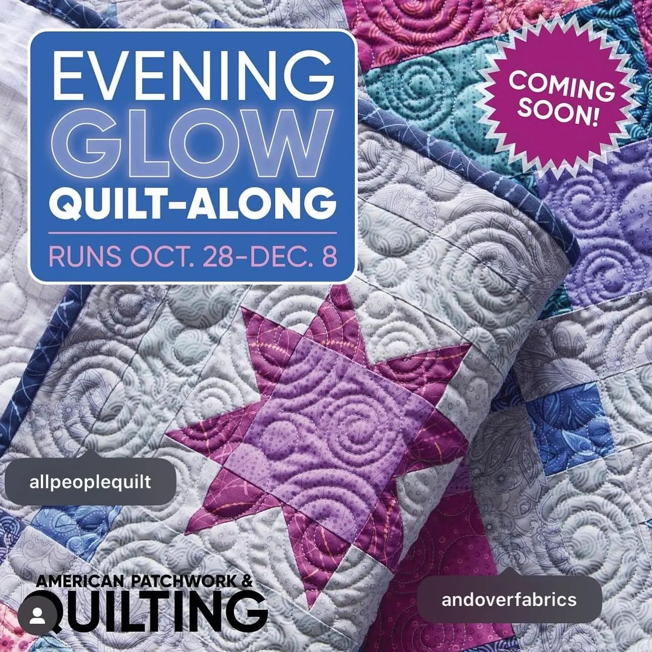 Evening Glow Quilt Kit, APQ Issue 191, Serendipity Woods Scrappy Version, Pattern by Sarah Maxwell, 84 1/2" Square