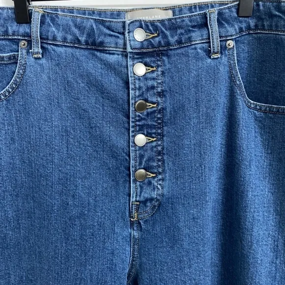 Everlane The Way High Cropped Raw Hem Jeans in Vintage Indigo, Women's Size 35