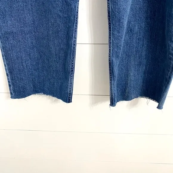 Everlane The Way High Cropped Raw Hem Jeans in Vintage Indigo, Women's Size 35