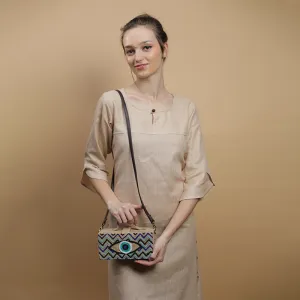 Evil Eye Full Embroidery Jute Bag