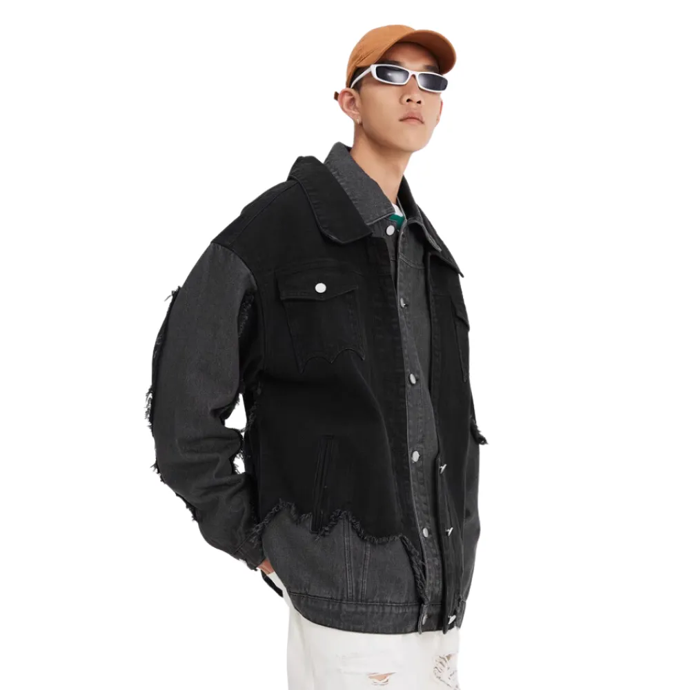 Fake Two Piece Patchwork Denim Jacket