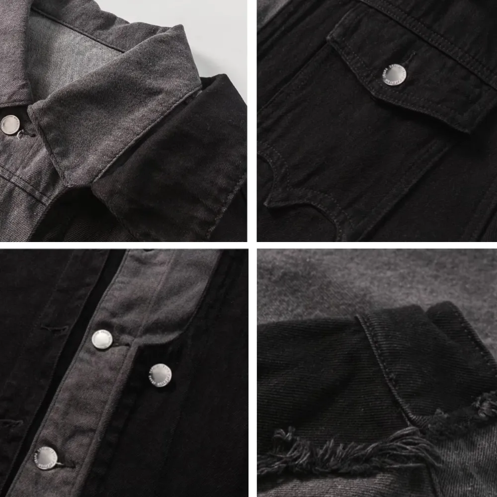Fake Two Piece Patchwork Denim Jacket