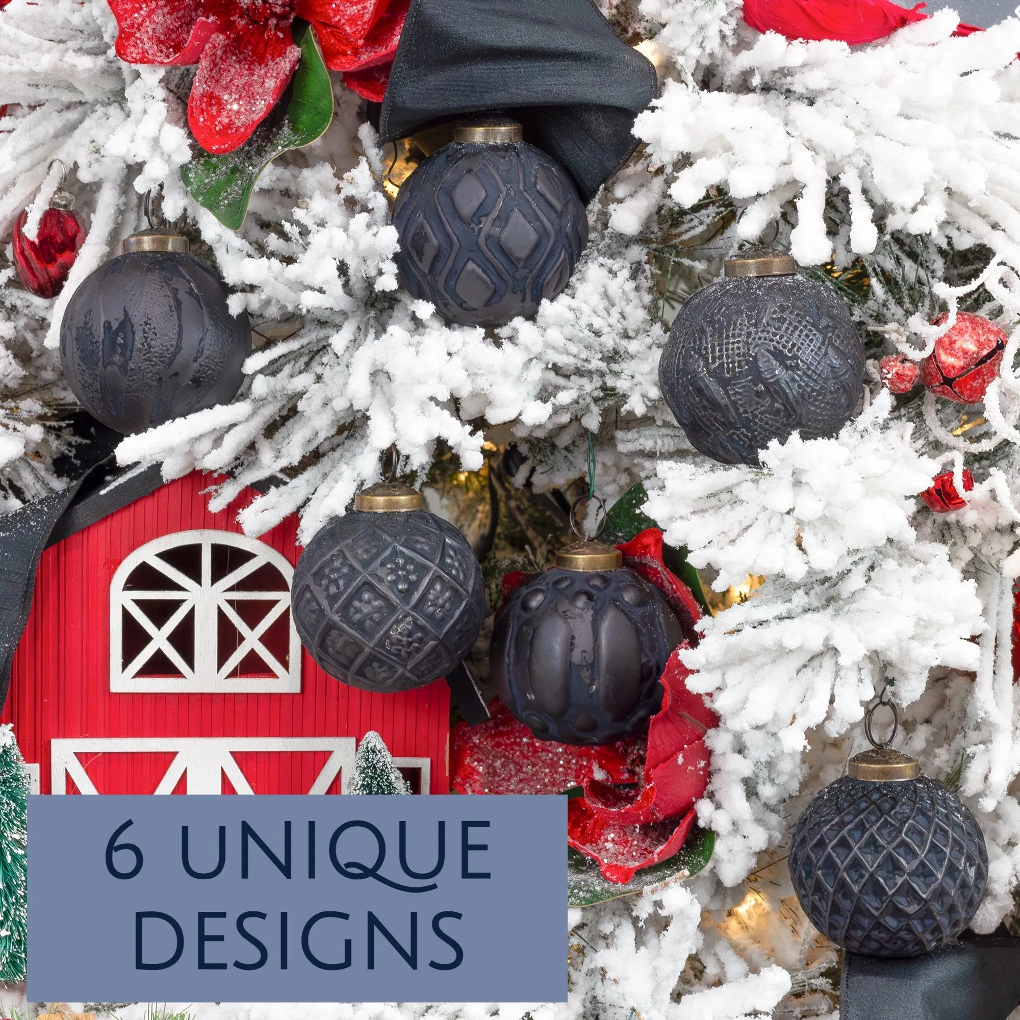 Farmhouse Ball Ornaments (Set of 6)