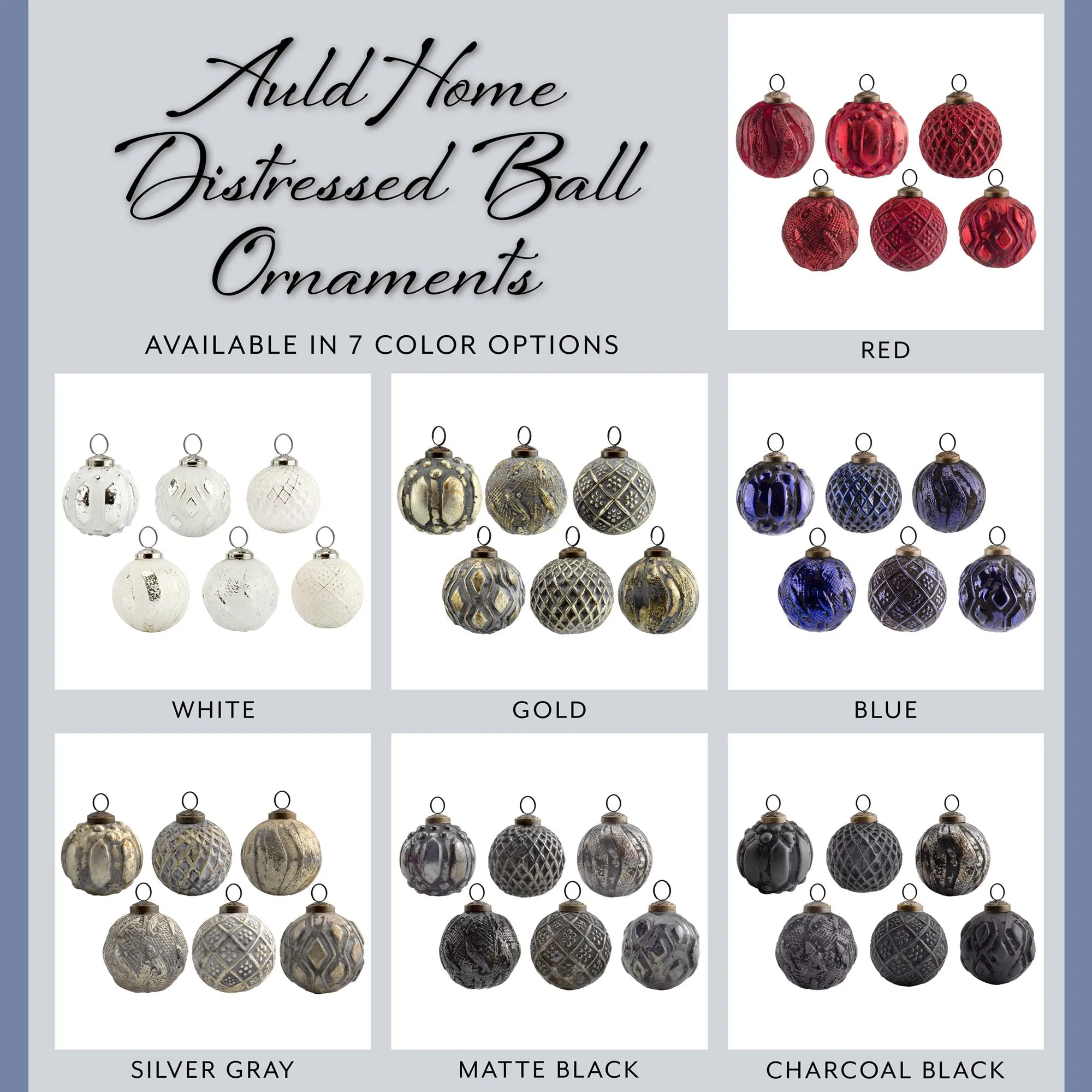 Farmhouse Ball Ornaments (Set of 6)