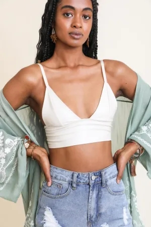 Faux Leather Long Line Bralette